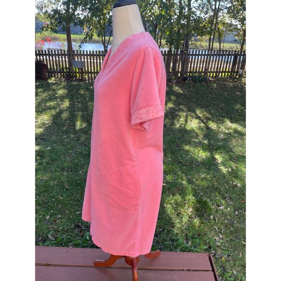 Miss Elaine Relax Pink Zip-Up Robe Size Medium Vintage - Picture 3 of 10